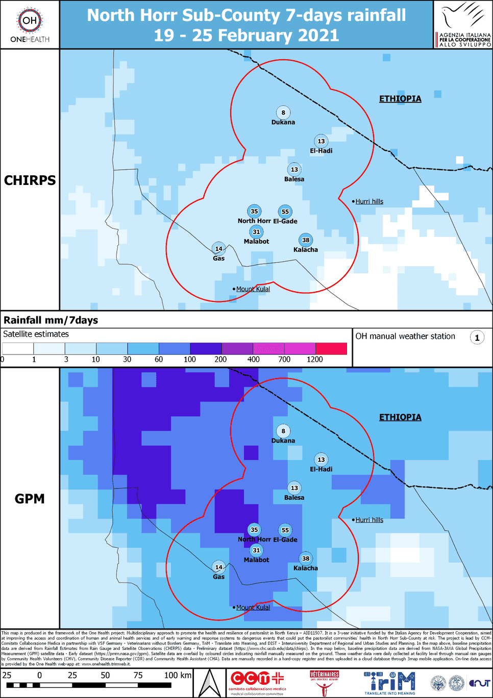 Comparison of ground-based rainfall measurements with GPM and CHIRPS datasets