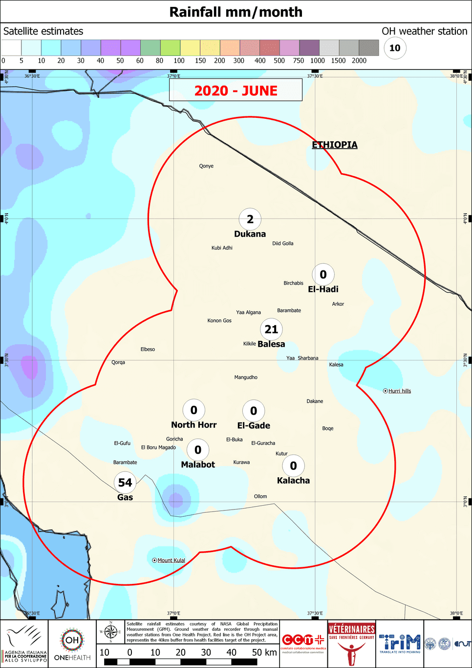 Accumulated rainfall June 2020