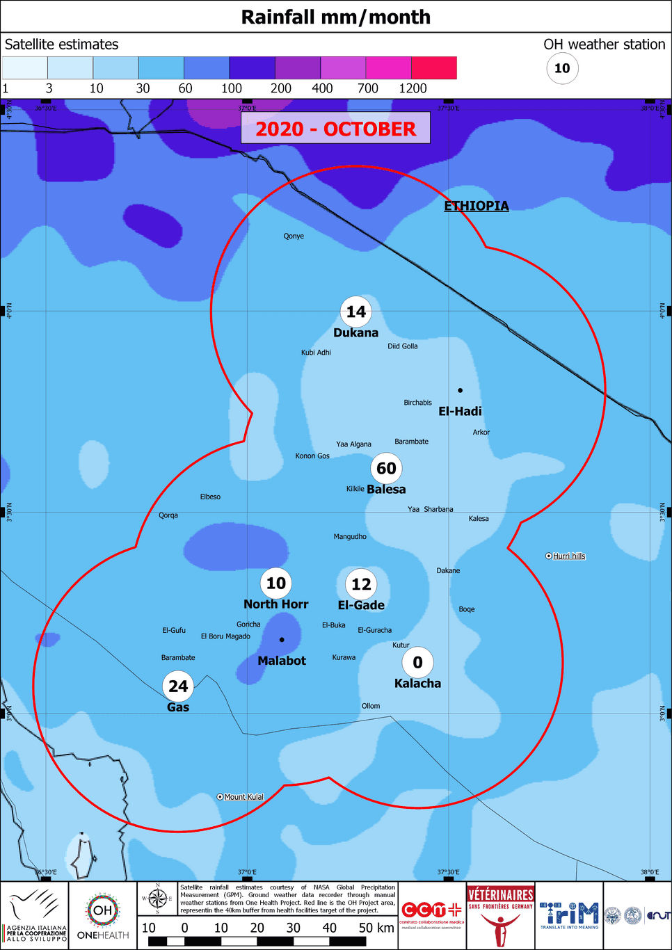 Accumulated rainfall October 2020