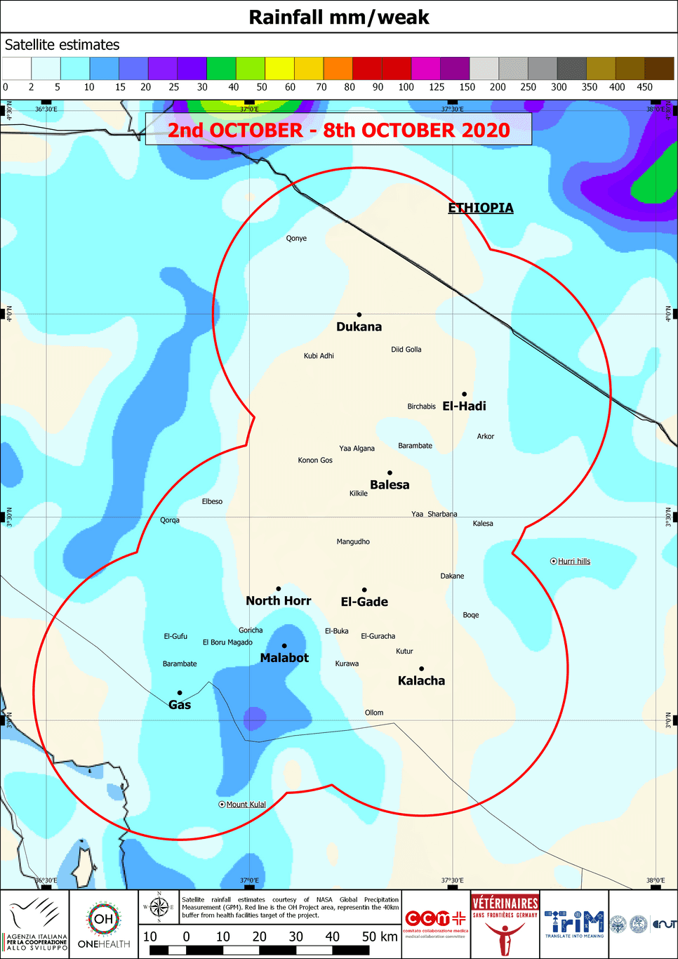 Rainfall from 2nd to 8th of October 2020